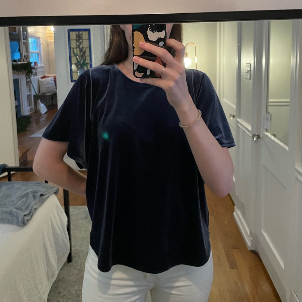 Madewell Velvet Butterfly Sleeve Shirt